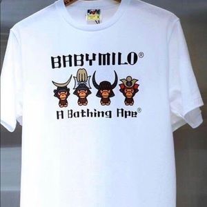 Bathing Ape BAPE Kyoto exclusive men’s white shirt with bag